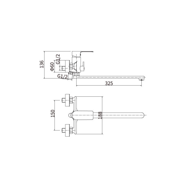 Смеситель для ванны FASHUN A2282-8, белый. Фото 2