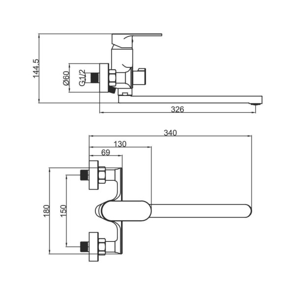 Смеситель для ванны FASHUN A2285-7, чёрный. Фото 2