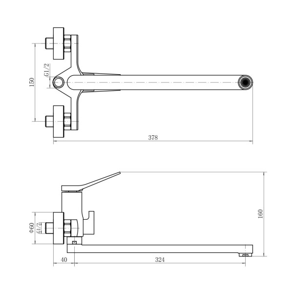 Смеситель для ванны FASHUN A2286, хром. Фото 2