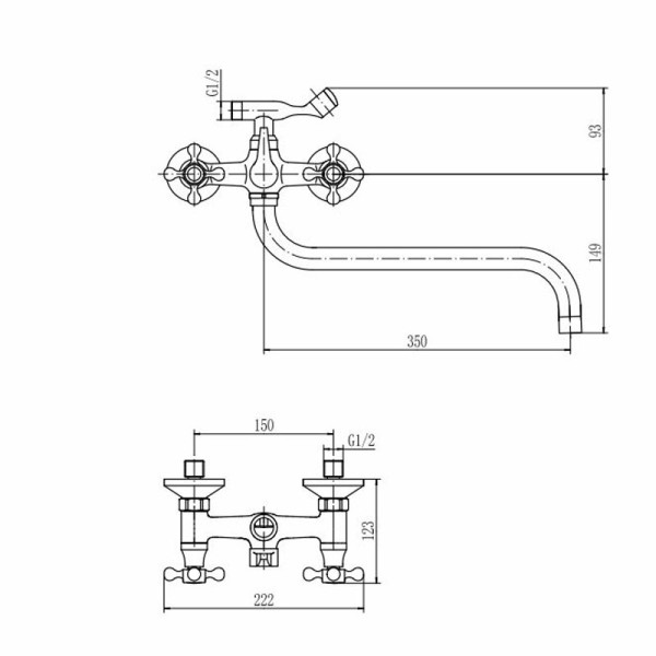 Смеситель для ванны FASHUN A2619-2, хром. Фото 2