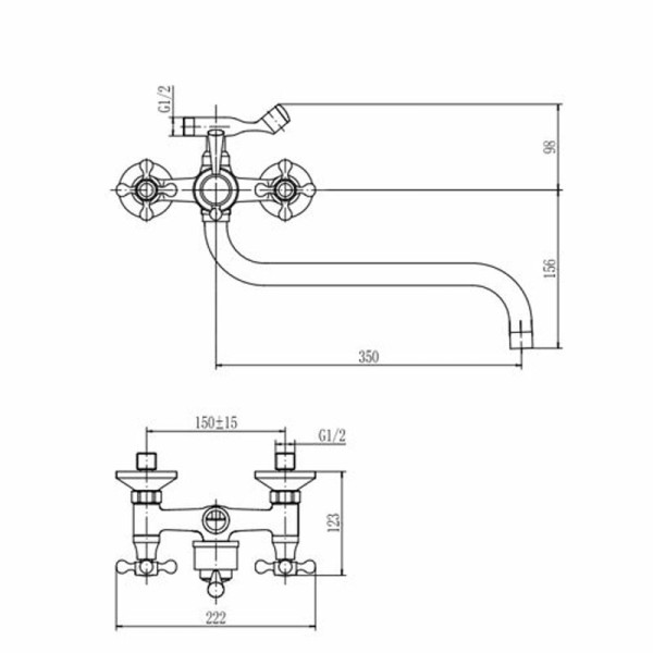 Смеситель для ванны FASHUN A2619-3, хром. Фото 2