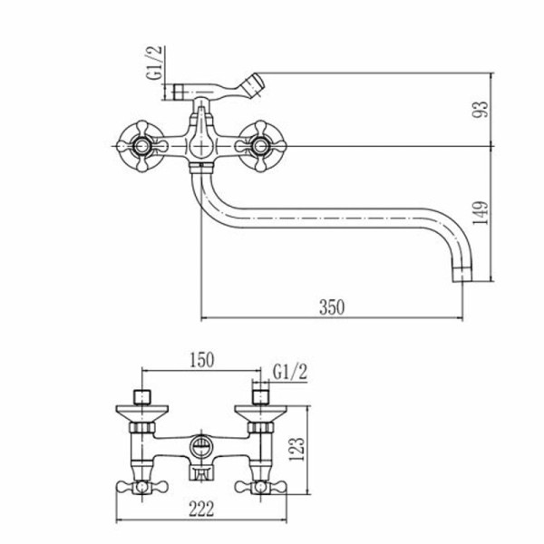 Смеситель для ванны FASHUN A2619, хром. Фото 2