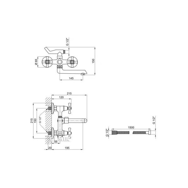 Смеситель для ванны FASHUN A3024, хром. Фото 2