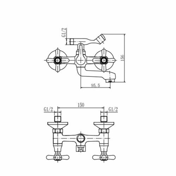 Смеситель для ванны FASHUN A3025, хром. Фото 2