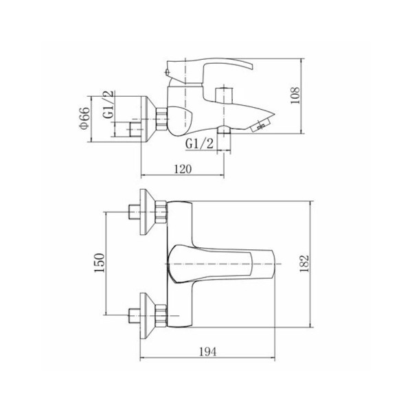 Смеситель для ванны FASHUN A3070, хром. Фото 2