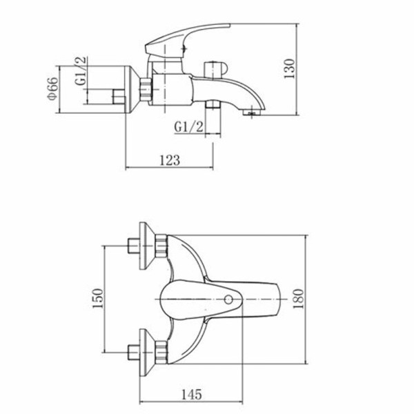 Смеситель для ванны FASHUN A3221, хром. Фото 2