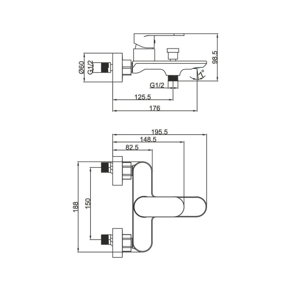 Смеситель для ванны FASHUN A3285-35, золото. Фото 2