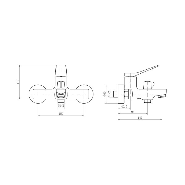 Смеситель для ванны FASHUN A3286-7, черный. Фото 2
