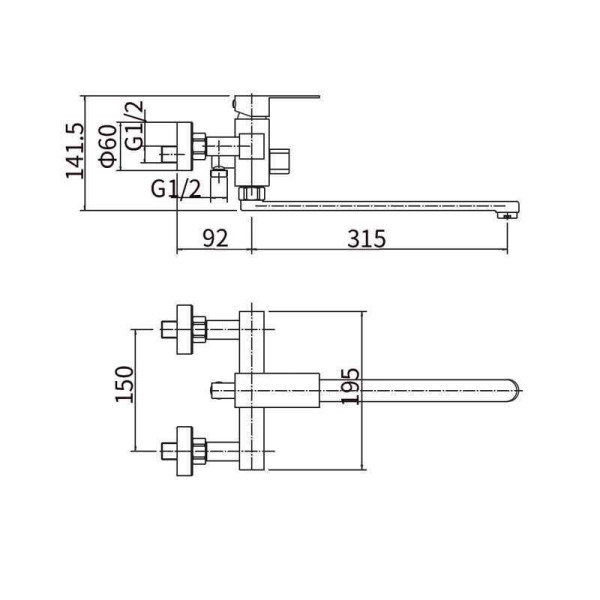 Смеситель для ванны FASHUN A52202-7, черный. Фото 2
