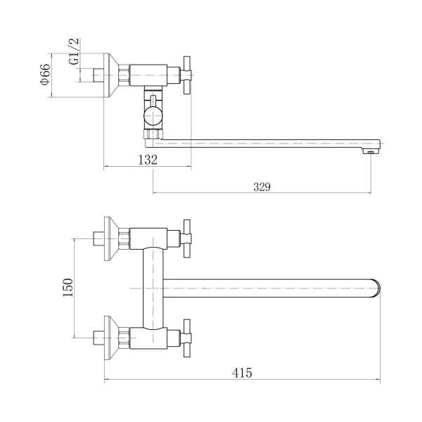 Смеситель для ванны FASHUN A52228, сатин. Фото 2