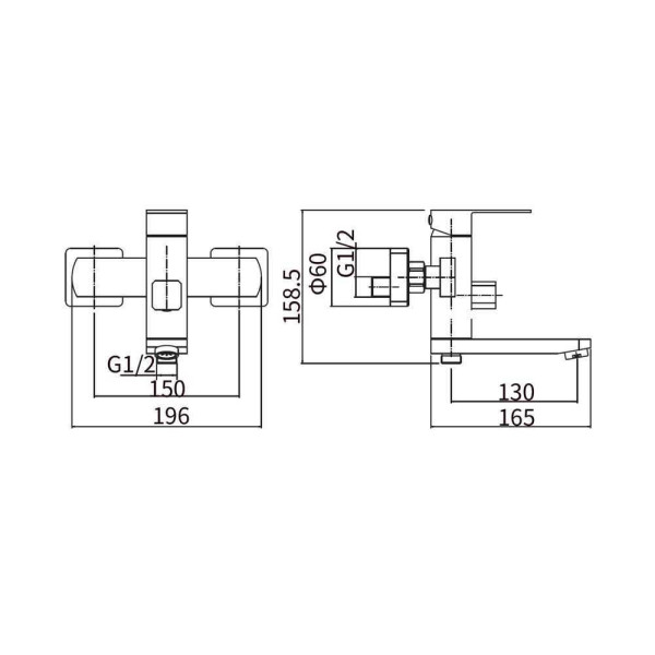 Смеситель для ванны FASHUN A53002, сатин. Фото 2