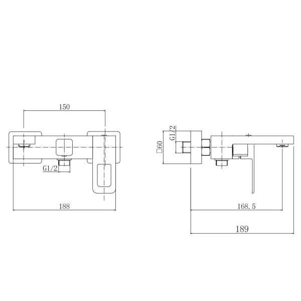 Смеситель для ванны FASHUN A53017, сатин. Фото 2
