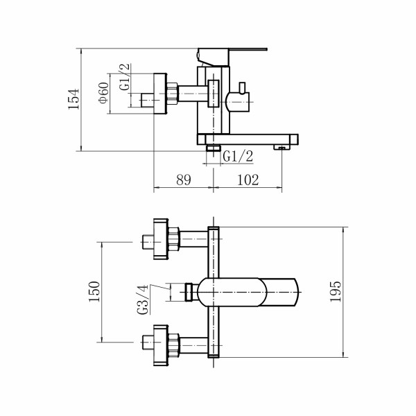 Смеситель для ванны FASHUN A53020-21, бронза. Фото 2