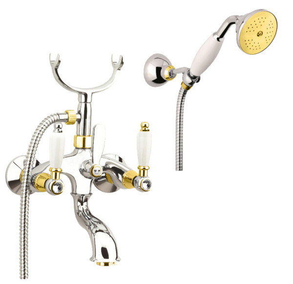 Смеситель для ванны Fiore COLONIALE SKY (SWAROVSKI®) 03CO0601, хром/золото. Фото 1