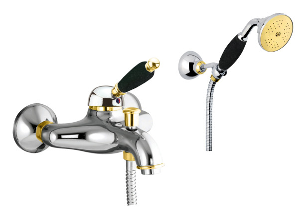 Смеситель для ванны Fiore IMPERIAL BLACK 89CO5104, хром/золото. Фото 1