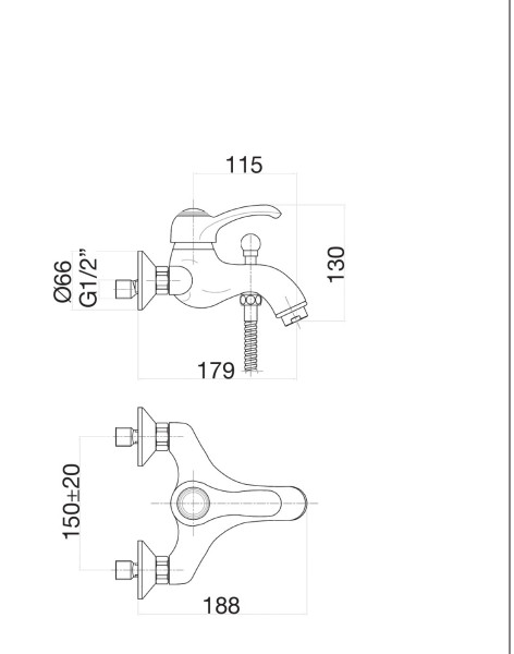 Смеситель для ванны Fiore JAFAR 47OO5101, золото. Фото 2