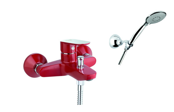 Смеситель для ванны Fiore KEVON CHIC 81RX8150, хром/красный. Фото 1