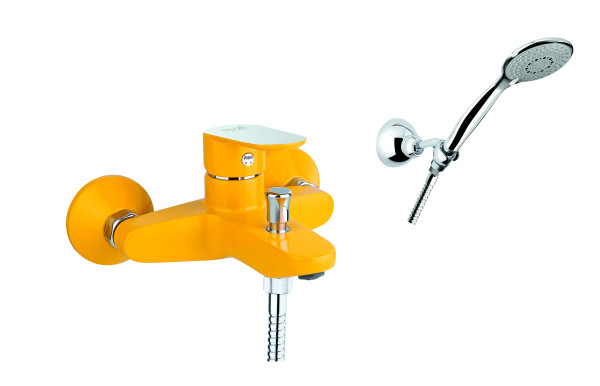 Смеситель для ванны Fiore KEVON CHIC 81YX8150, хром/желтый. Фото 1
