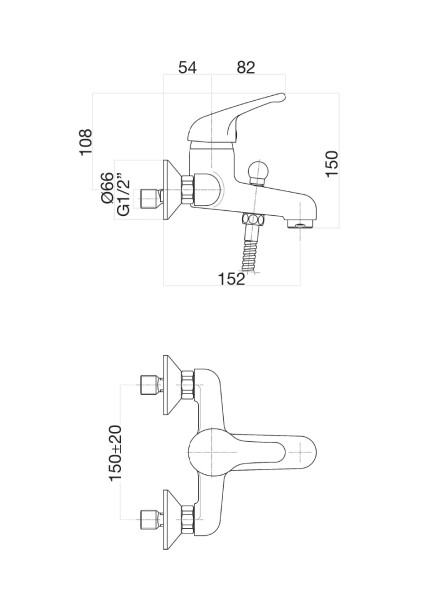 Смеситель для ванны Fiore KING 39CR1010, хром. Фото 2
