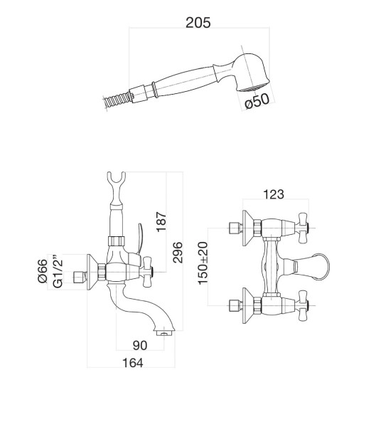 Смеситель для ванны Fiore MARGOT 26OO0610, золото. Фото 2