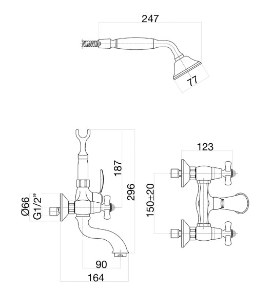 Смеситель для ванны Fiore MARGOT SKY (SWAROVSKI®) 01CO0600, хром/золото. Фото 2