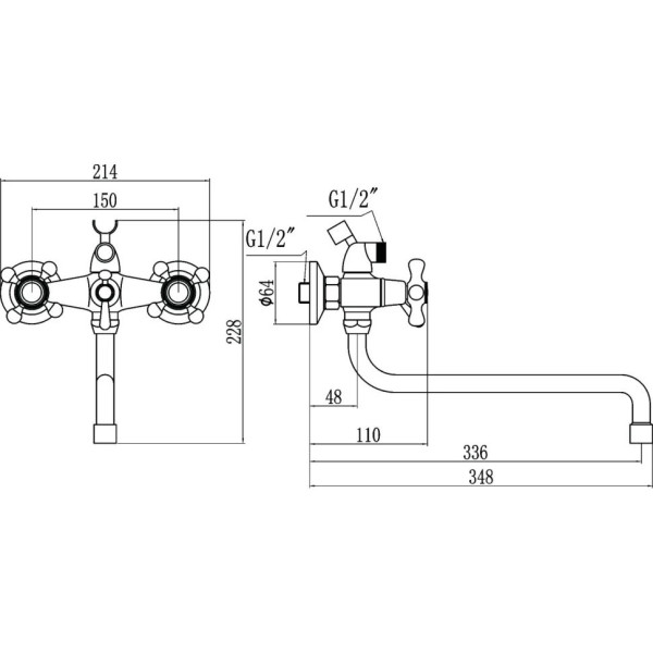 Смеситель для ванны Fmark FM2208, хром. Фото 2