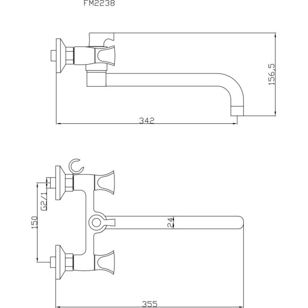 Смеситель для ванны Fmark FM2238, хром. Фото 2