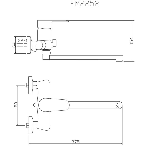 Смеситель для ванны Fmark FM2252, хром. Фото 2