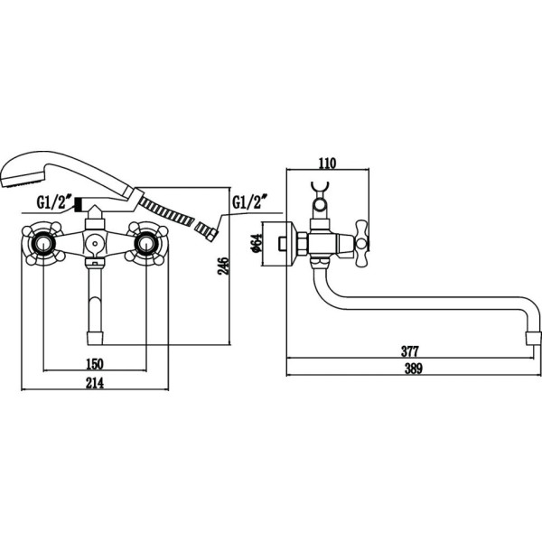 Смеситель для ванны Fmark FM2619, хром. Фото 2