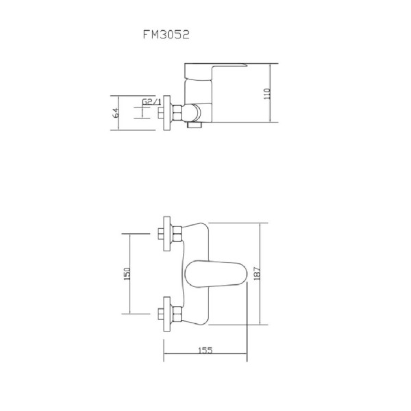 Смеситель для ванны Fmark FM3052, хром. Фото 2