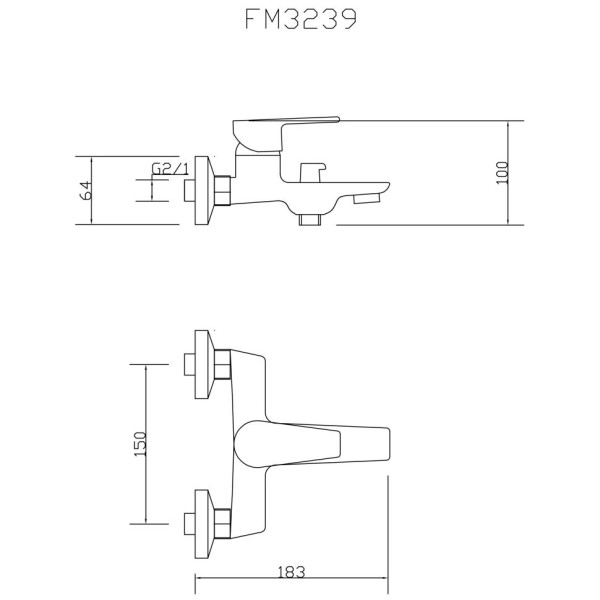 Смеситель для ванны Fmark FM3239, хром. Фото 2
