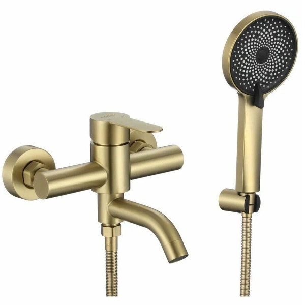 Смеситель для ванны Fmark FS8206C, матовое золото. Фото 1