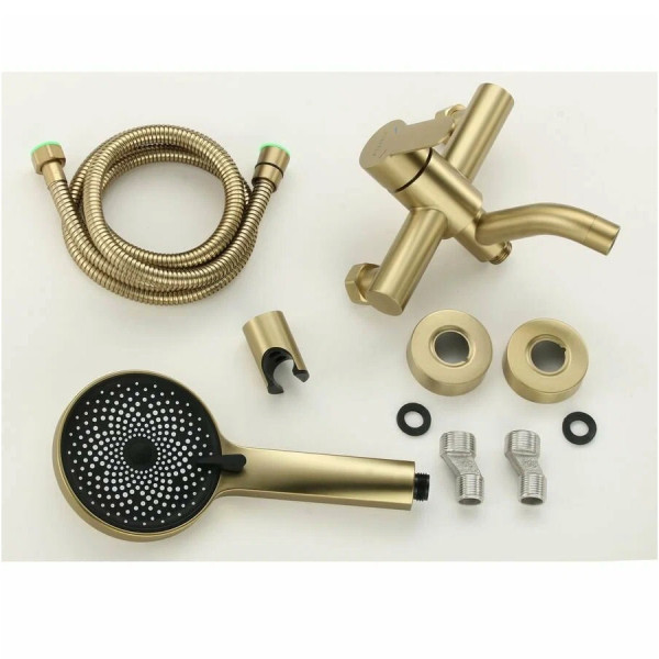 Смеситель для ванны Fmark FS8206C, матовое золото. Фото 3