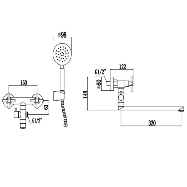Смеситель для ванны Fmark FS8424H, черный. Фото 2