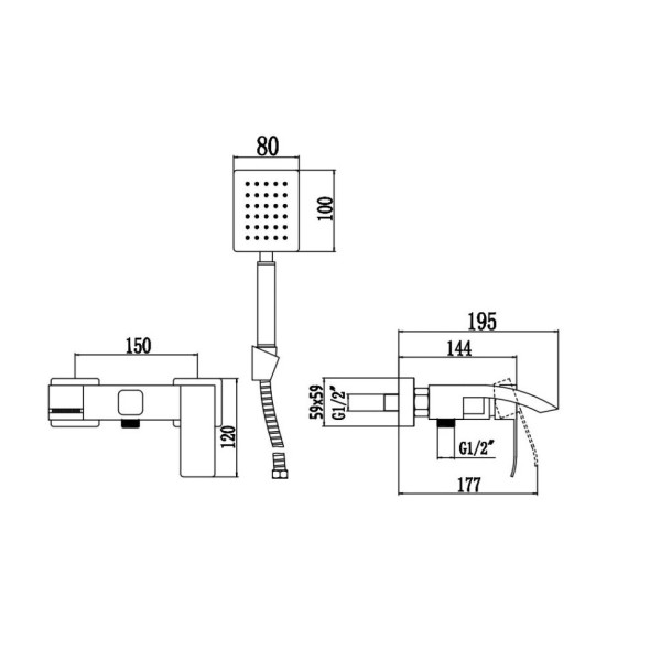 Смеситель для ванны Fmark FS8624-1, сатин. Фото 2