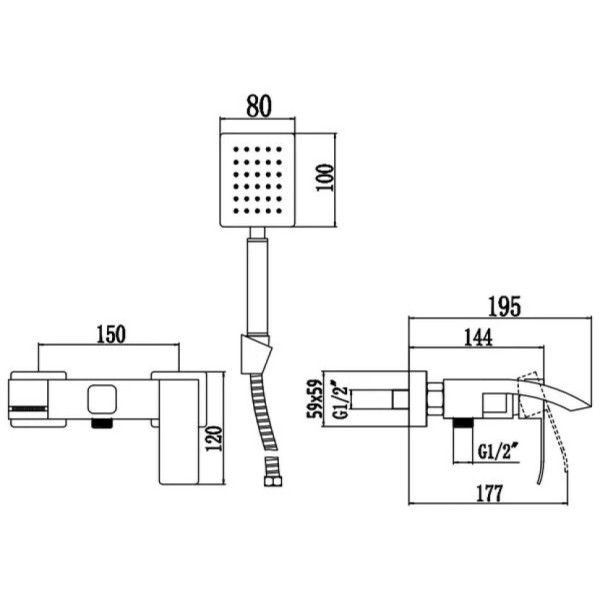 Смеситель для ванны Fmark FS8624, сатин. Фото 2