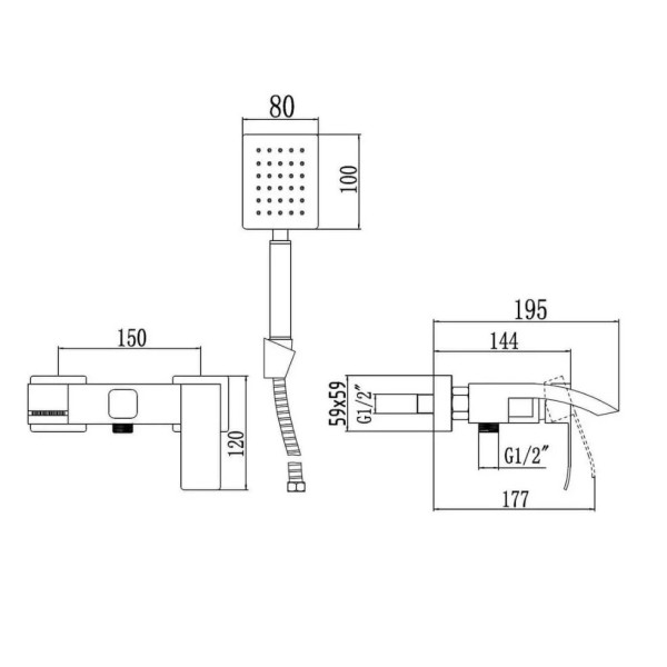 Смеситель для ванны Fmark FS8624H, черный. Фото 2