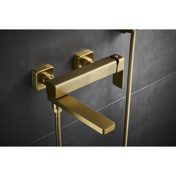 Смеситель для ванны Fmark FS8724-22C, матовое золото. Фото 5