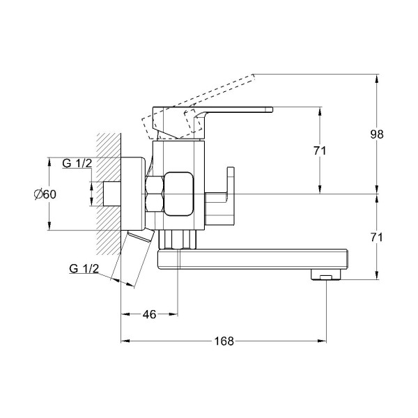 Смеситель для ванны G.Lauf GOR3-A058, хром. Фото 2