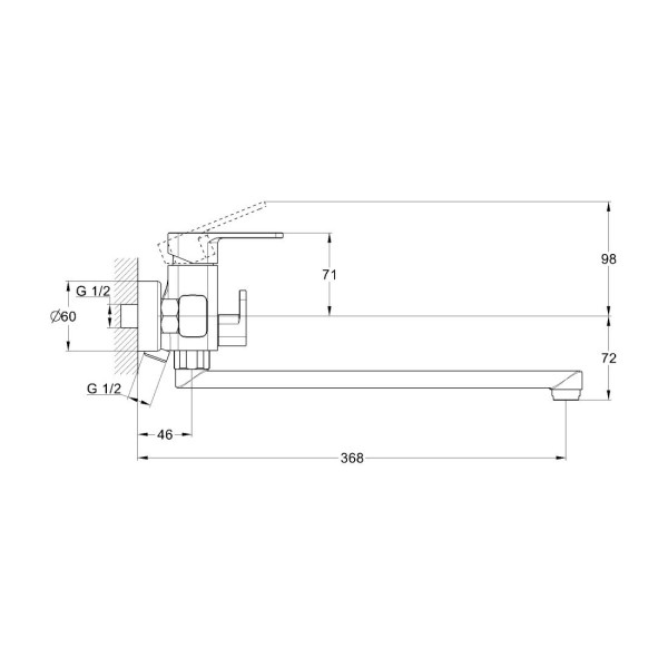 Смеситель для ванны G.Lauf GOR7-A058, хром. Фото 2