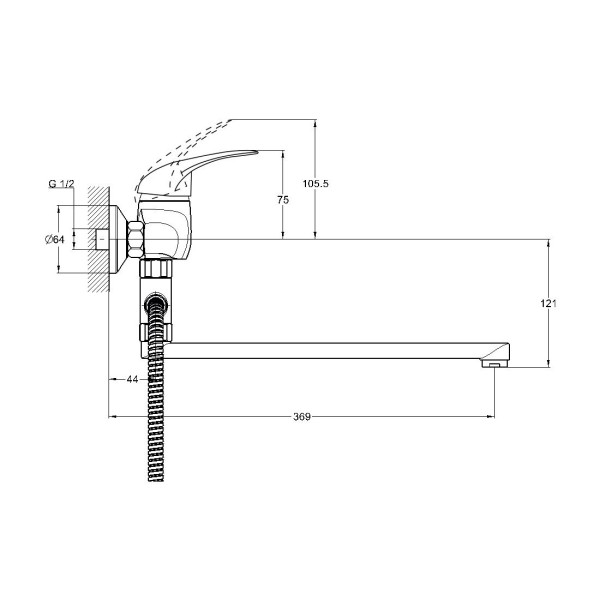 Смеситель для ванны G.Lauf KLO6-A048, хром. Фото 2