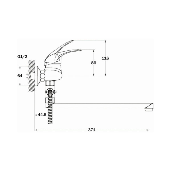 Смеситель для ванны G.Lauf KLO6-B048, хром. Фото 2