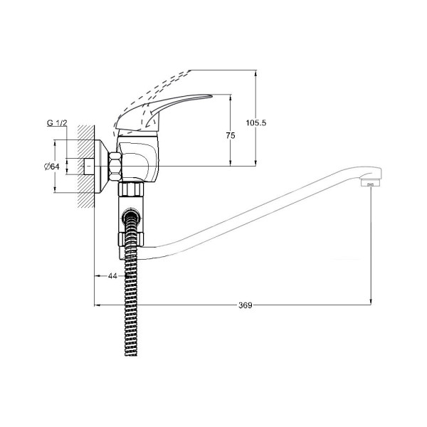 Смеситель для ванны G.Lauf KLO6-C048, хром. Фото 2