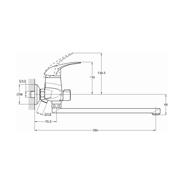 Смеситель для ванны G.Lauf KLO7-A149, хром. Фото 2