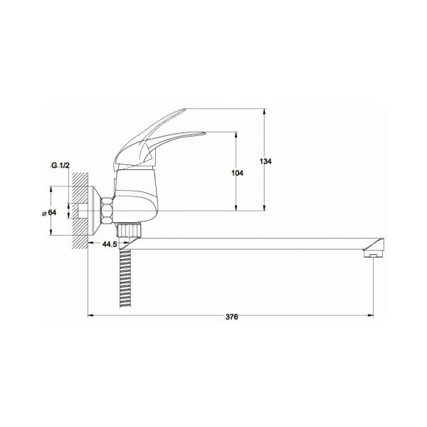 Смеситель для ванны G.Lauf KLO7-B048, хром. Фото 2