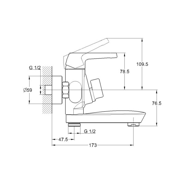 Смеситель для ванны G.Lauf LEF3-A232, хром. Фото 2