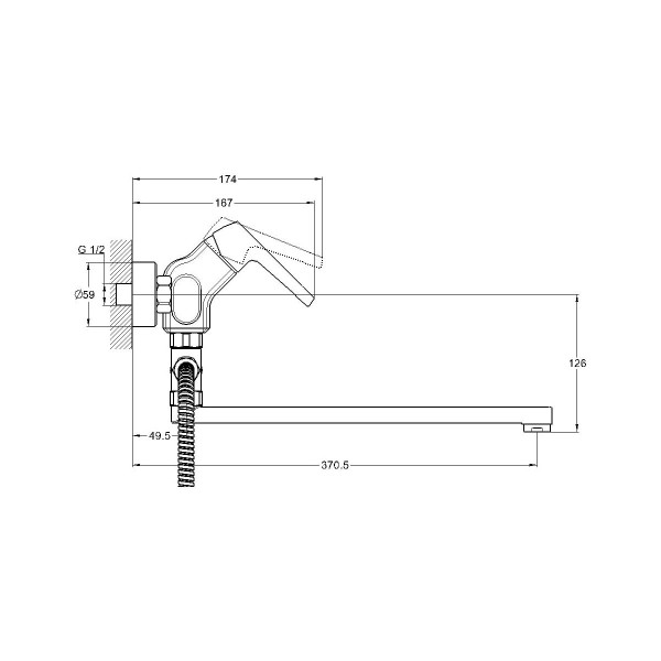 Смеситель для ванны G.Lauf LEF6-A232, хром. Фото 2