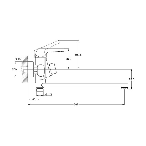 Смеситель для ванны G.Lauf LEF7-A232, хром. Фото 2