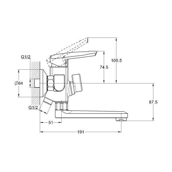 Смеситель для ванны G.Lauf LOF3-A033, хром. Фото 2