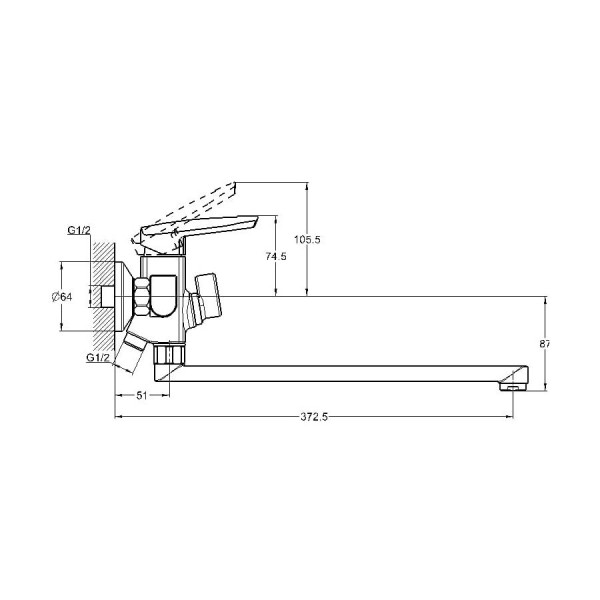 Смеситель для ванны G.Lauf LOF7-A033, хром. Фото 2